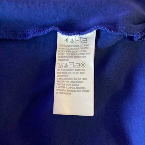 Quacker Factory Gone Sailing Short Sleeve Top Women's 1X in Nautical Blue - Picture 10 of 10